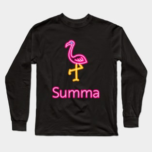 Pink Neon Flamingo Summa (Summer) Long Sleeve T-Shirt